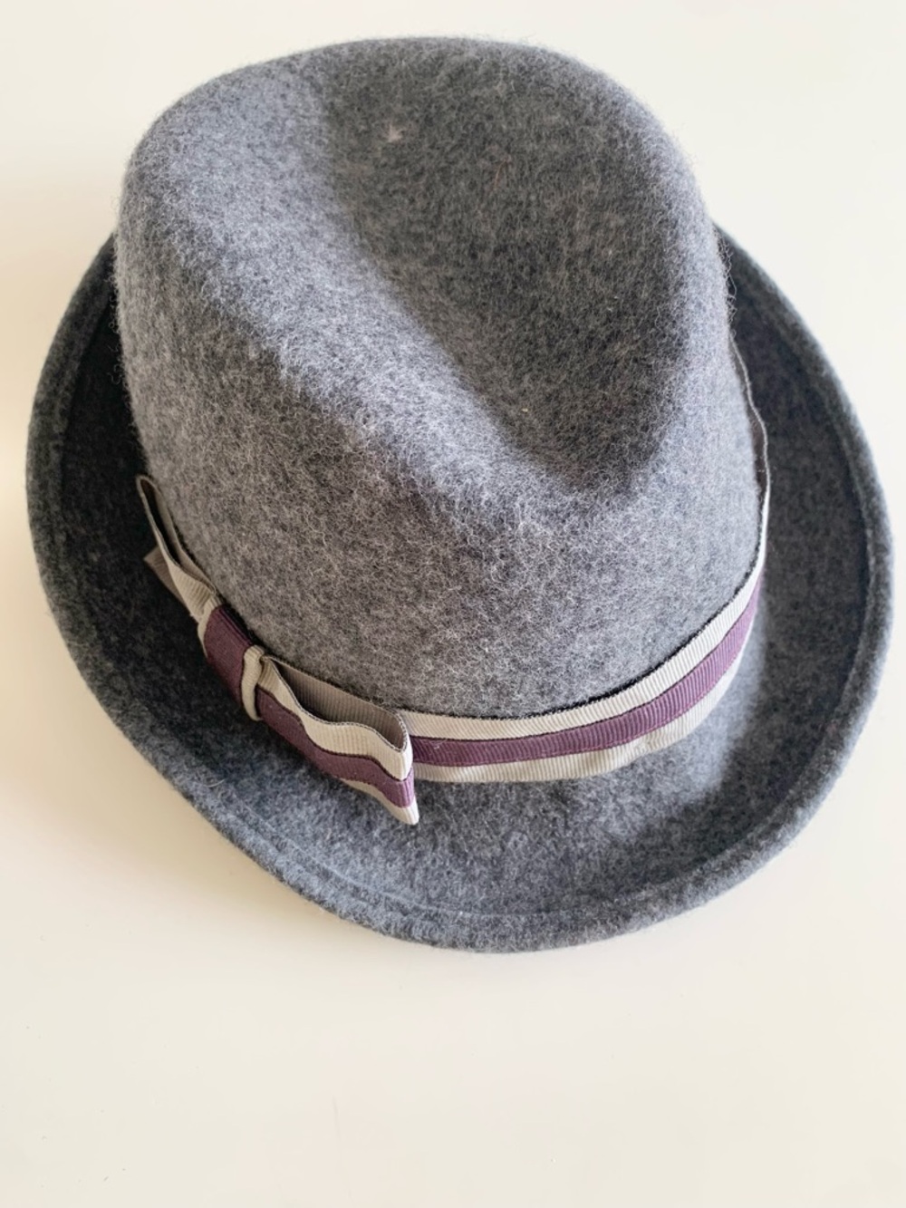 Italian Felt Wool Fedora Hat by Tarnish Gray Purple